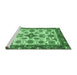 Sideview of Machine Washable Abstract Emerald Green Modern Area Rugs, wshabs3352emgrn