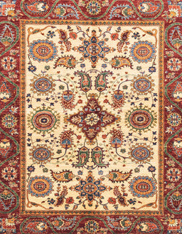 Abstract Fire Brick Red Modern Rug, abs3352