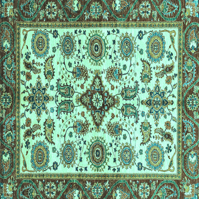 Square Machine Washable Abstract Turquoise Modern Area Rugs, wshabs3352turq