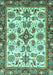 Machine Washable Abstract Turquoise Modern Area Rugs, wshabs3352turq