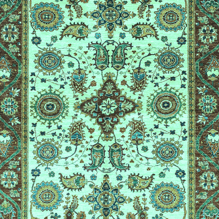 Machine Washable Abstract Turquoise Modern Area Rugs, wshabs3352turq