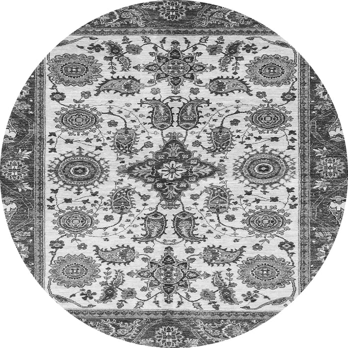 Round Abstract Gray Modern Rug, abs3352gry