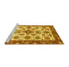 Sideview of Machine Washable Abstract Yellow Modern Rug, wshabs3352yw