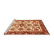 Sideview of Machine Washable Abstract Orange Modern Area Rugs, wshabs3352org