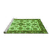 Sideview of Machine Washable Abstract Green Modern Area Rugs, wshabs3352grn