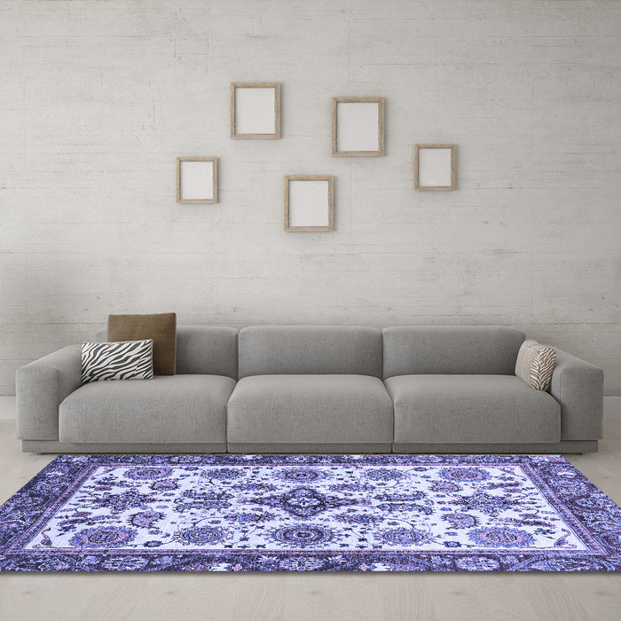 Machine Washable Abstract Blue Modern Rug in a Living Room, wshabs3352blu