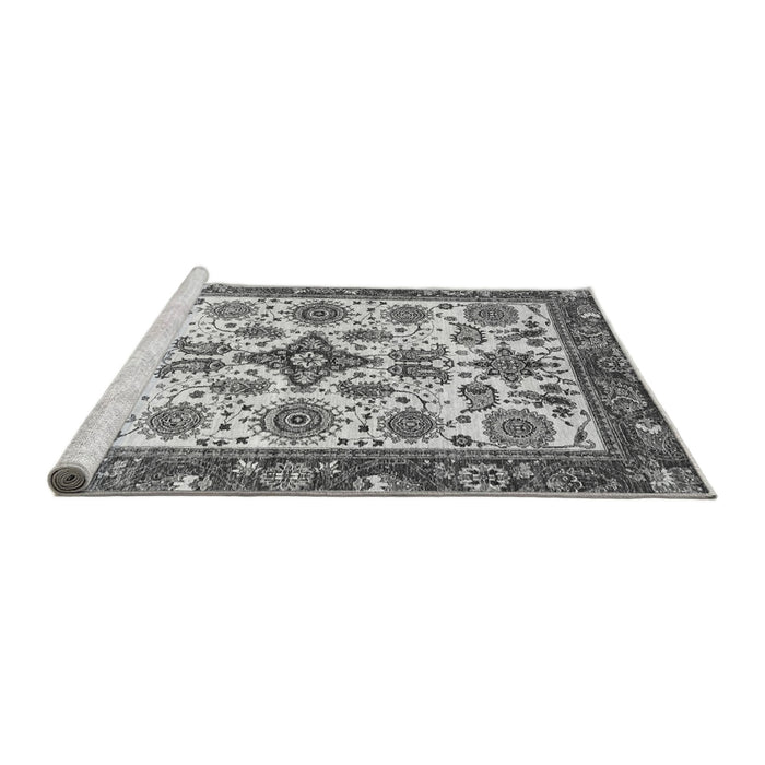 Sideview of Machine Washable Abstract Gray Modern Rug, wshabs3352gry
