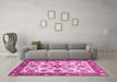 Machine Washable Abstract Pink Modern Rug in a Living Room, wshabs3352pnk