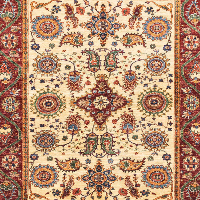 Machine Washable Abstract Fire Brick Red Rug, wshabs3352