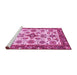 Sideview of Machine Washable Abstract Pink Modern Rug, wshabs3352pnk