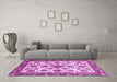 Machine Washable Abstract Purple Modern Area Rugs in a Living Room, wshabs3352pur