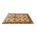 Sideview of Machine Washable Abstract Brown Modern Rug, wshabs3352brn