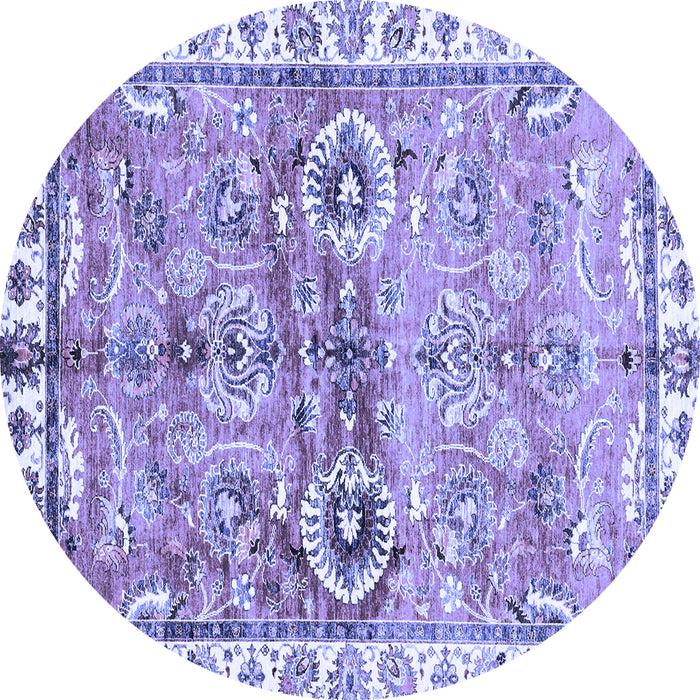 Round Oriental Blue Traditional Rug, abs3353blu