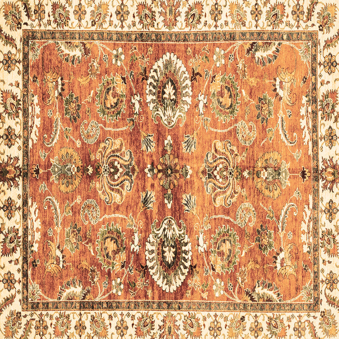 Square Machine Washable Oriental Brown Traditional Rug, wshabs3353brn
