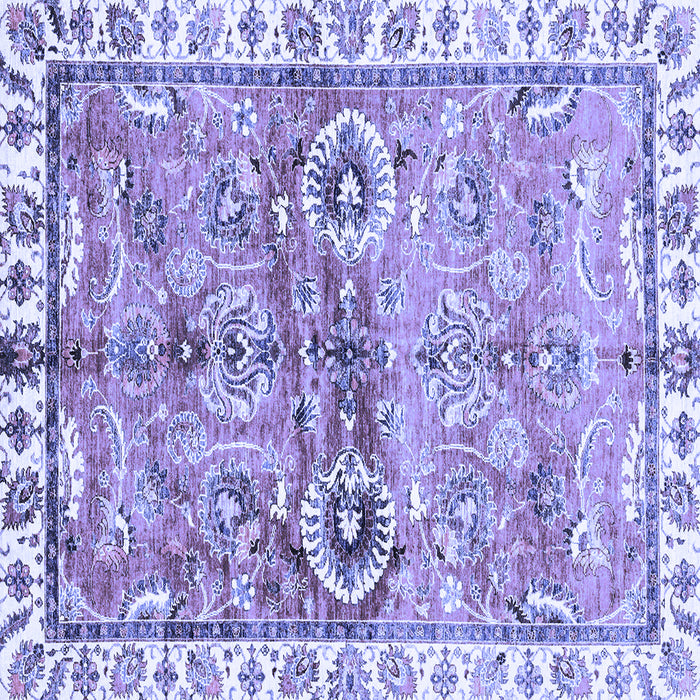 Square Oriental Blue Traditional Rug, abs3353blu