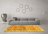 Machine Washable Oriental Yellow Traditional Rug, wshabs3353yw