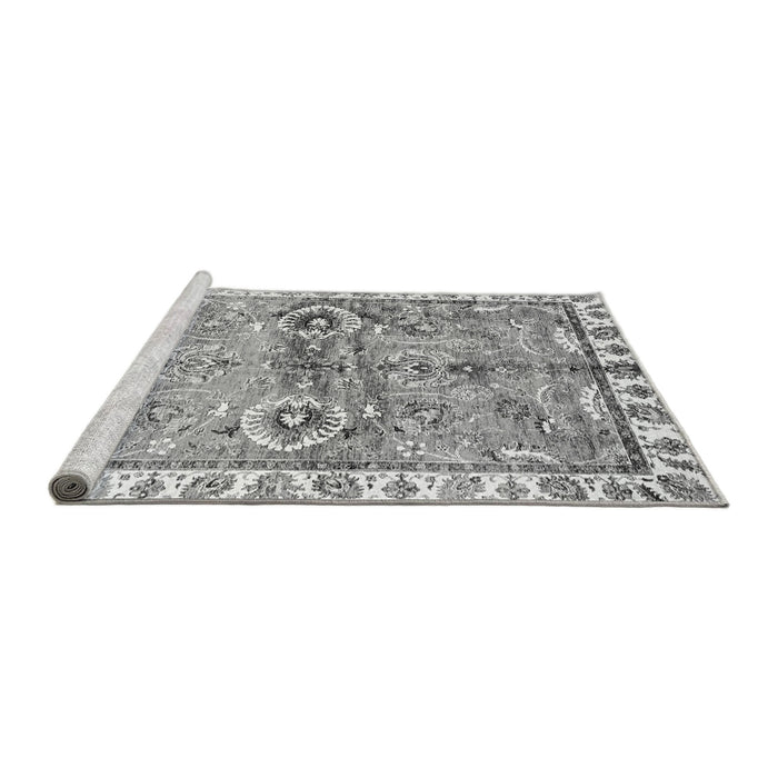 Sideview of Machine Washable Oriental Gray Traditional Rug, wshabs3353gry