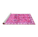 Sideview of Machine Washable Oriental Pink Traditional Rug, wshabs3353pnk