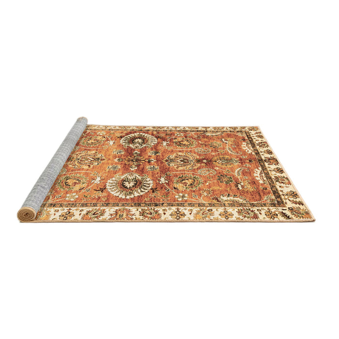 Sideview of Machine Washable Oriental Brown Traditional Rug, wshabs3353brn