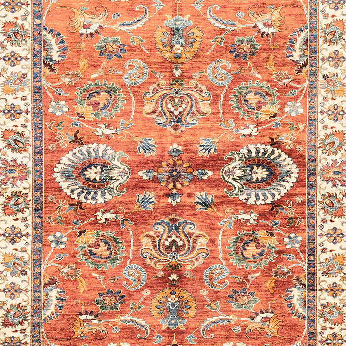 Machine Washable Abstract Red Rug, wshabs3353