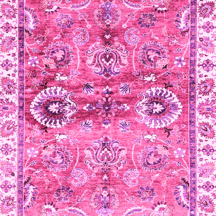 Machine Washable Oriental Pink Traditional Rug, wshabs3353pnk