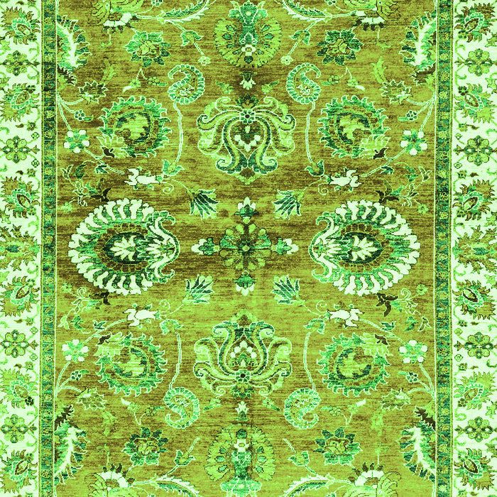 Machine Washable Oriental Green Traditional Area Rugs, wshabs3353grn