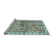 Sideview of Machine Washable Oriental Light Blue Traditional Rug, wshabs3353lblu