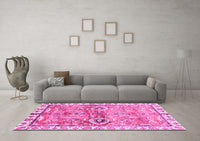 Machine Washable Oriental Pink Traditional Rug, wshabs3353pnk