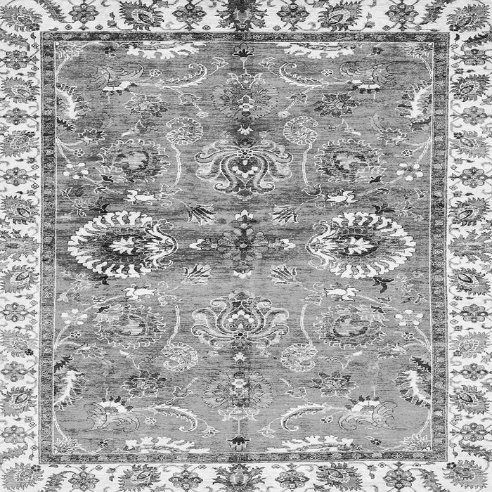 Square Oriental Gray Traditional Rug, abs3353gry