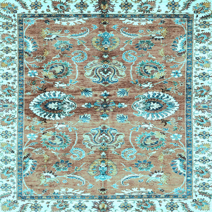 Square Oriental Light Blue Traditional Rug, abs3353lblu