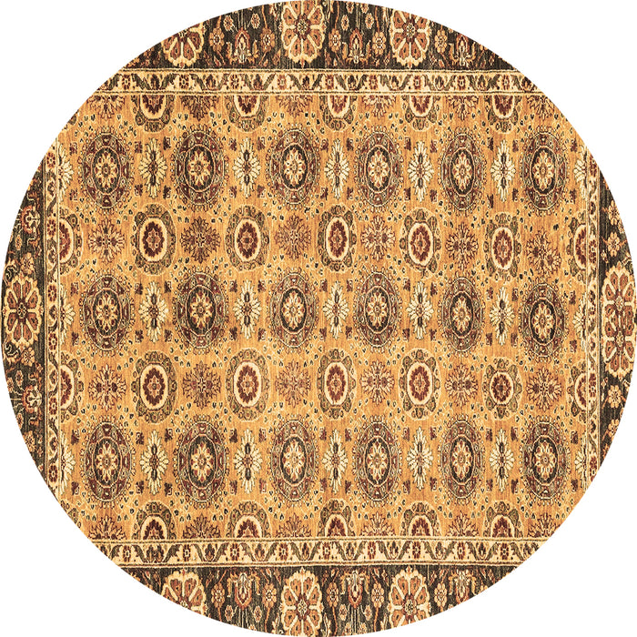 Round Abstract Brown Modern Rug, abs3354brn