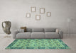 Machine Washable Abstract Turquoise Modern Area Rugs in a Living Room,, wshabs3354turq