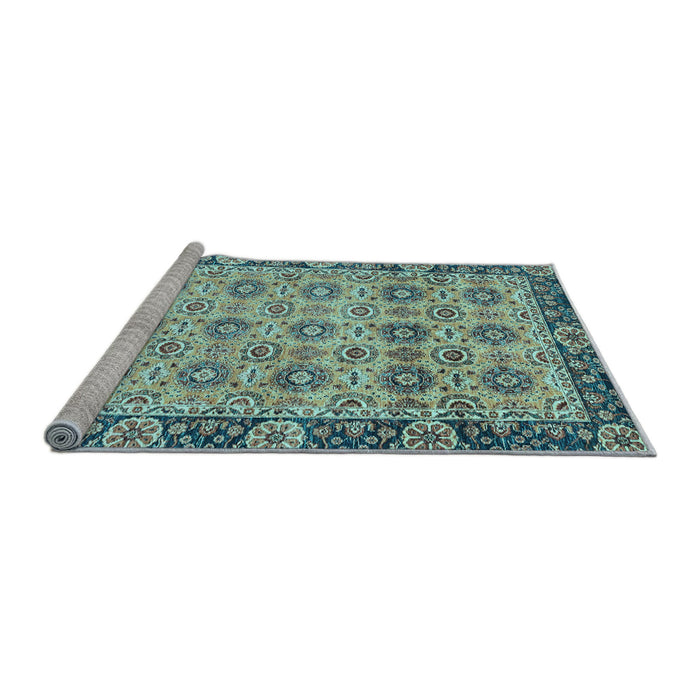 Sideview of Machine Washable Abstract Light Blue Modern Rug, wshabs3354lblu