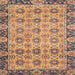 Square Abstract Chestnut Brown Modern Rug, abs3354