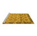 Sideview of Machine Washable Abstract Yellow Modern Rug, wshabs3354yw