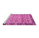 Sideview of Machine Washable Abstract Pink Modern Rug, wshabs3354pnk