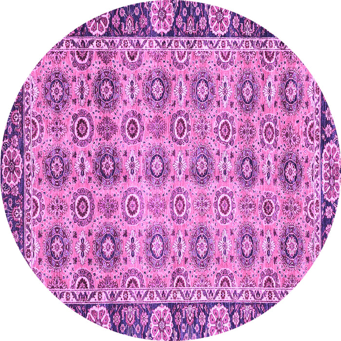 Round Abstract Purple Modern Rug, abs3354pur