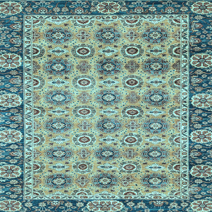 Square Abstract Light Blue Modern Rug, abs3354lblu