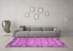 Machine Washable Abstract Purple Modern Area Rugs in a Living Room, wshabs3354pur