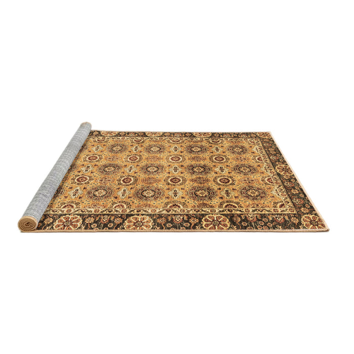 Sideview of Machine Washable Abstract Brown Modern Rug, wshabs3354brn