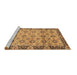 Sideview of Machine Washable Abstract Brown Modern Rug, wshabs3354brn