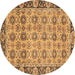 Round Machine Washable Abstract Brown Modern Rug, wshabs3354brn