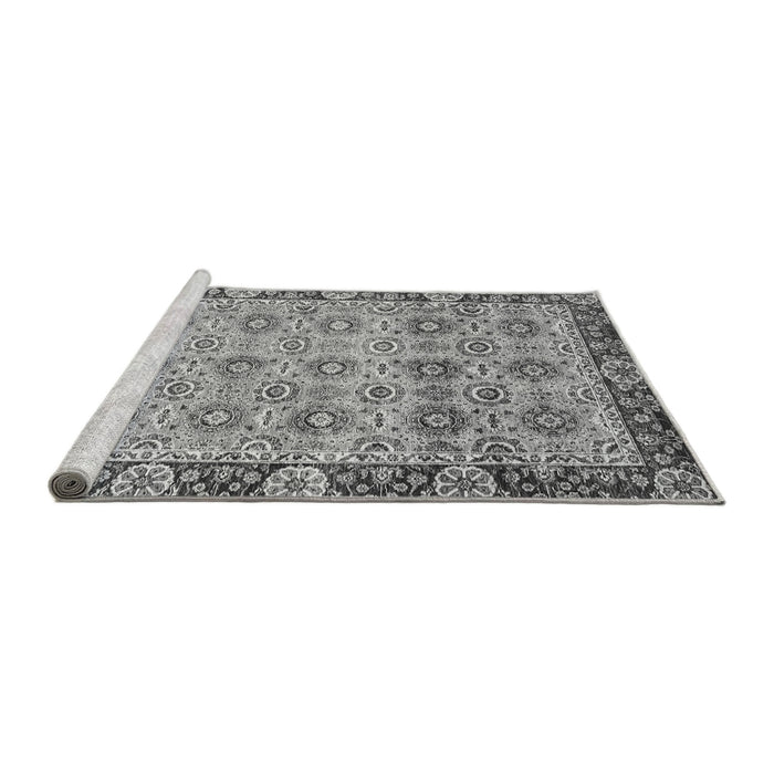 Sideview of Machine Washable Abstract Gray Modern Rug, wshabs3354gry