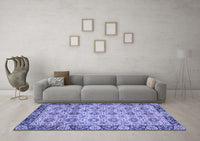 Machine Washable Abstract Blue Modern Rug, wshabs3354blu