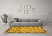 Machine Washable Abstract Yellow Modern Rug in a Living Room, wshabs3354yw