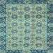 Square Machine Washable Abstract Light Blue Modern Rug, wshabs3354lblu