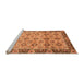 Sideview of Machine Washable Abstract Orange Modern Area Rugs, wshabs3354org