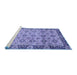 Sideview of Machine Washable Abstract Blue Modern Rug, wshabs3354blu