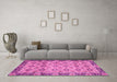 Machine Washable Abstract Pink Modern Rug in a Living Room, wshabs3354pnk