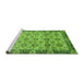 Sideview of Machine Washable Abstract Green Modern Area Rugs, wshabs3354grn